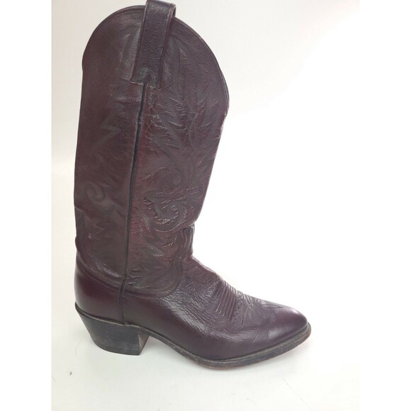 Dan Post Burgundy Black Cherry Leather Cowboy Western Boots 16773 Size 8.5 D main image 4